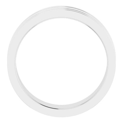 Milgrain Grooved Comfort-Fit Flat Band, 6 mm