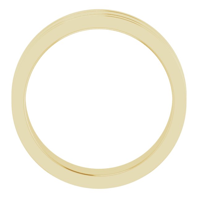 Milgrain Grooved Comfort-Fit Flat Band, 2 mm, Style 2