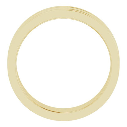 Milgrain Grooved Comfort-Fit Flat Band, 2 mm, Style 2