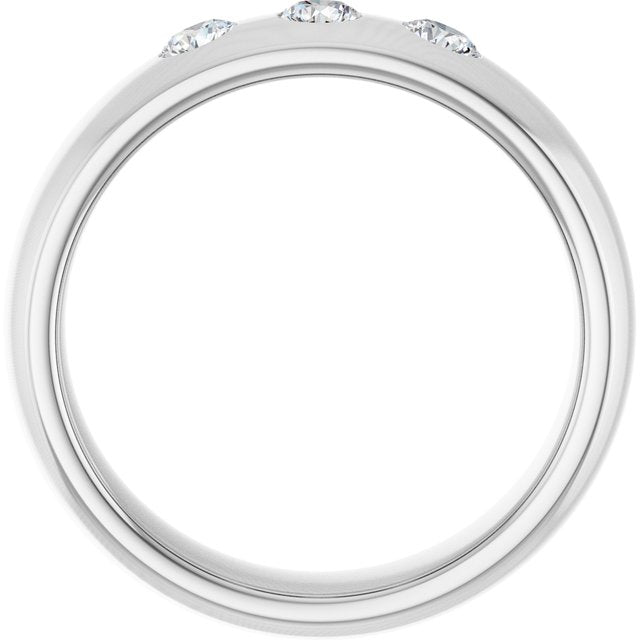 Platinum 1/3 CTW Natural Diamond Half Round Comfort-Fit Band