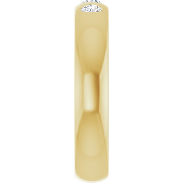 14K Yellow Gold 1/5 CTW Natural Diamond Half Round Comfort-Fit Band, 4 mm