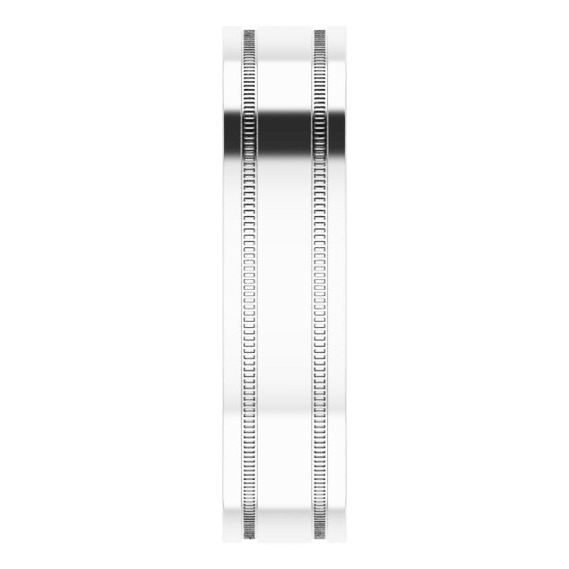 Milgrain Grooved Comfort-Fit Flat Band, 2 mm, Style 2