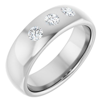 Platinum 1/3 CTW Natural Diamond Half Round Comfort-Fit Band