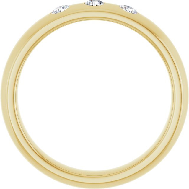 14K Yellow Gold 1/5 CTW Natural Diamond Half Round Comfort-Fit Band, 4 mm