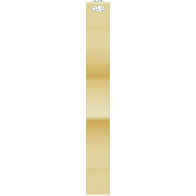 .04 CTW Natural Diamond Three-Stone Comfort-Fit Flat Band
