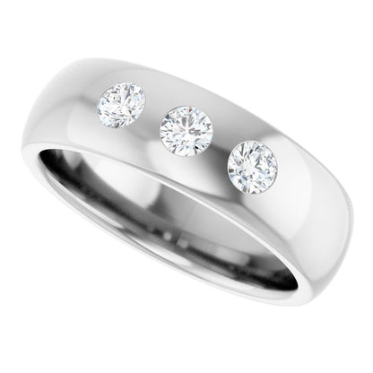 Platinum 1/3 CTW Natural Diamond Half Round Comfort-Fit Band