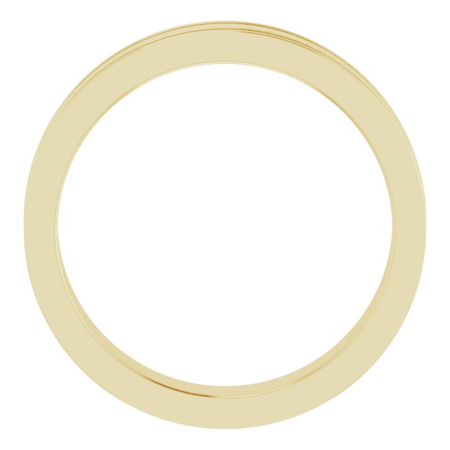 Milgrain Grooved Comfort-Fit Flat Band, 2 mm, Style 2