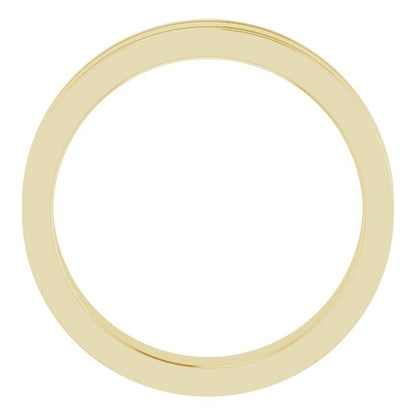 Milgrain Grooved Comfort-Fit Flat Band, 2 mm, Style 2