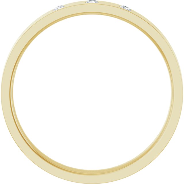 .04 CTW Natural Diamond Three-Stone Comfort-Fit Flat Band