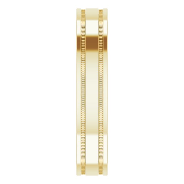 Milgrain Grooved Comfort-Fit Flat Band, 2 mm, Style 2