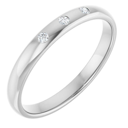 .04 CTW Natural Diamond Half-Round Comfort-Fit Band