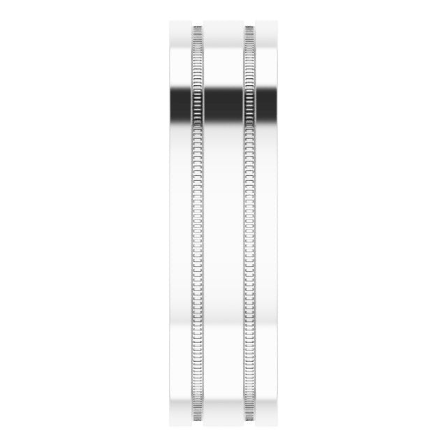 Milgrain Grooved Comfort-Fit Flat Band, 6 mm