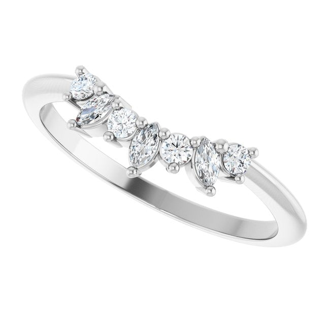 1/6 CTW Natural Diamond Contour Band, 5.4 mm