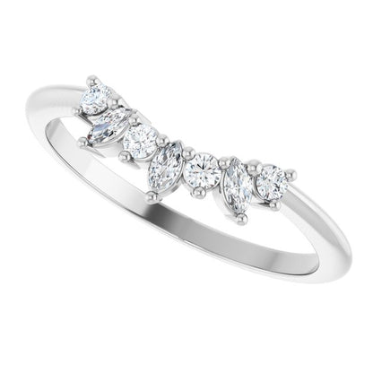 1/6 CTW Natural Diamond Contour Band, 5.4 mm