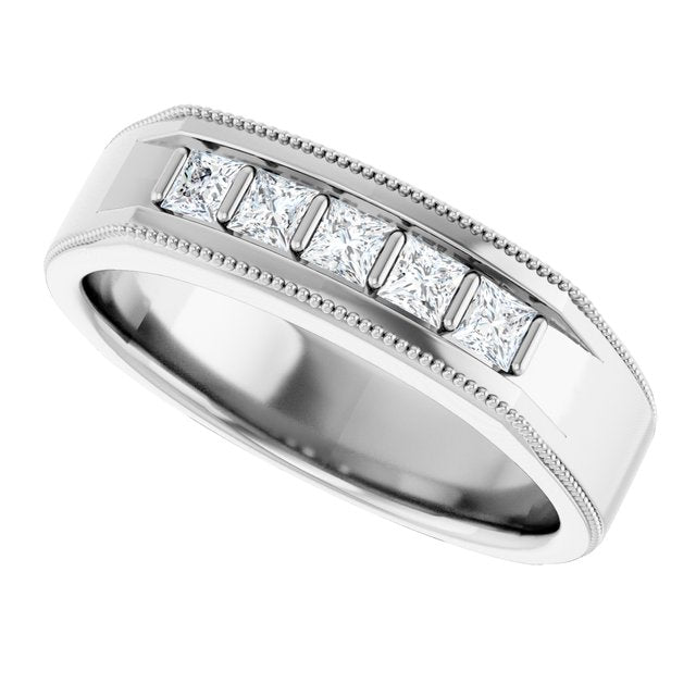 1/2 CTW Natural Diamond Milgrain Band