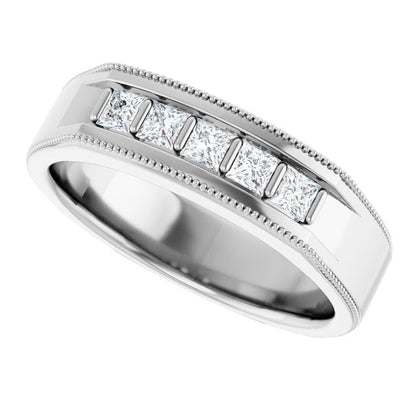 1/2 CTW Natural Diamond Milgrain Band