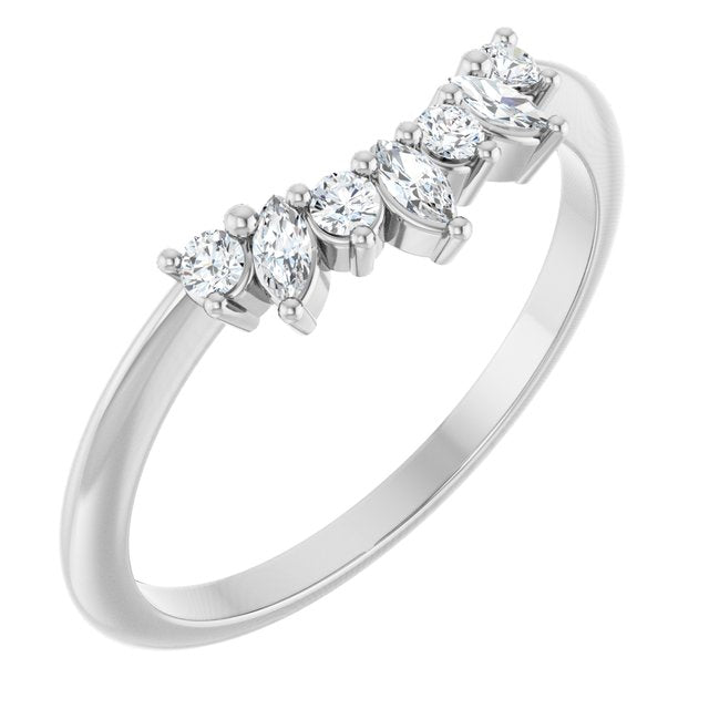 1/6 CTW Natural Diamond Contour Band, 5.4 mm
