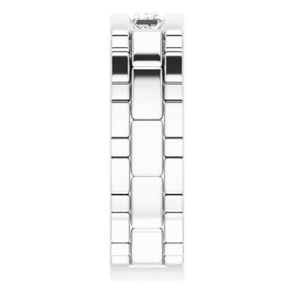 14K White Gold 3/4 CTW Natural Diamond Band