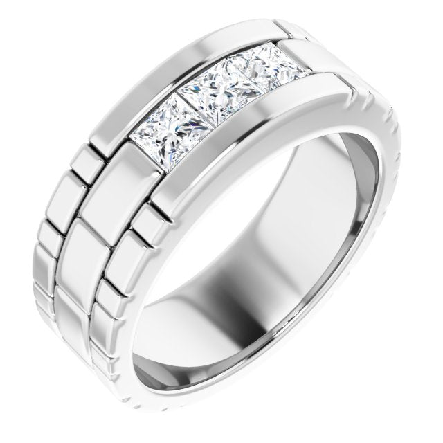 14K White Gold 9/10 CTW Natural Diamond Band