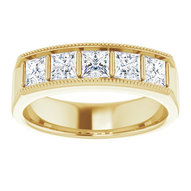 1 1/2 CTW Natural Diamond Milgrain Band