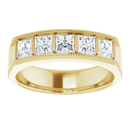 1 1/2 CTW Natural Diamond Milgrain Band