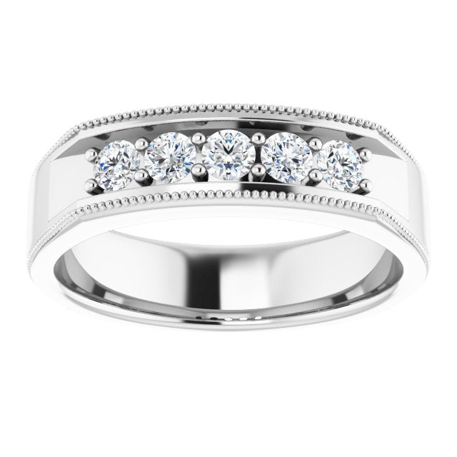 1/2 CTW Natural Diamond Milgrain Band