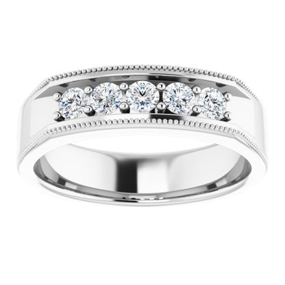 1/2 CTW Natural Diamond Milgrain Band