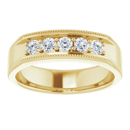 1/2 CTW Natural Diamond Milgrain Band