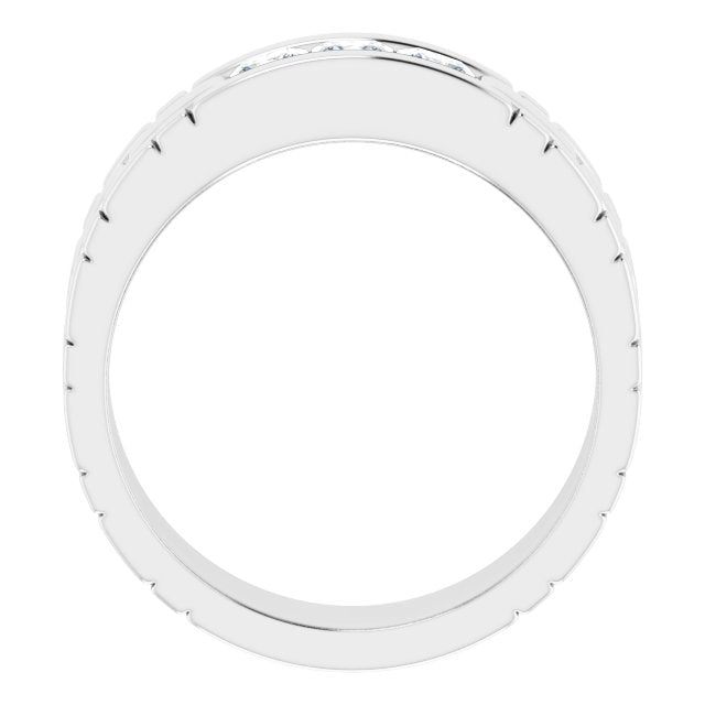 14K White Gold 3/4 CTW Natural Diamond Band