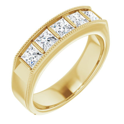 1 1/2 CTW Natural Diamond Milgrain Band