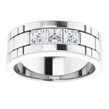 14K White Gold 9/10 CTW Natural Diamond Band