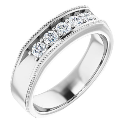 1/2 CTW Natural Diamond Milgrain Band