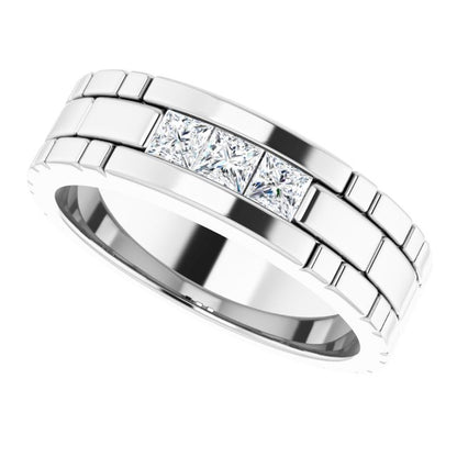 14K White Gold 1/2 CTW Natural Diamond Band