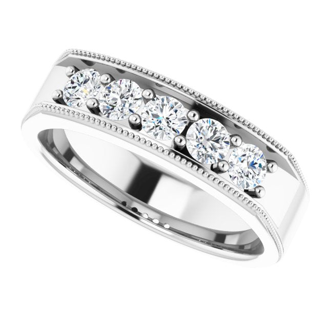3/4 CTW Natural Diamond Milgrain Band