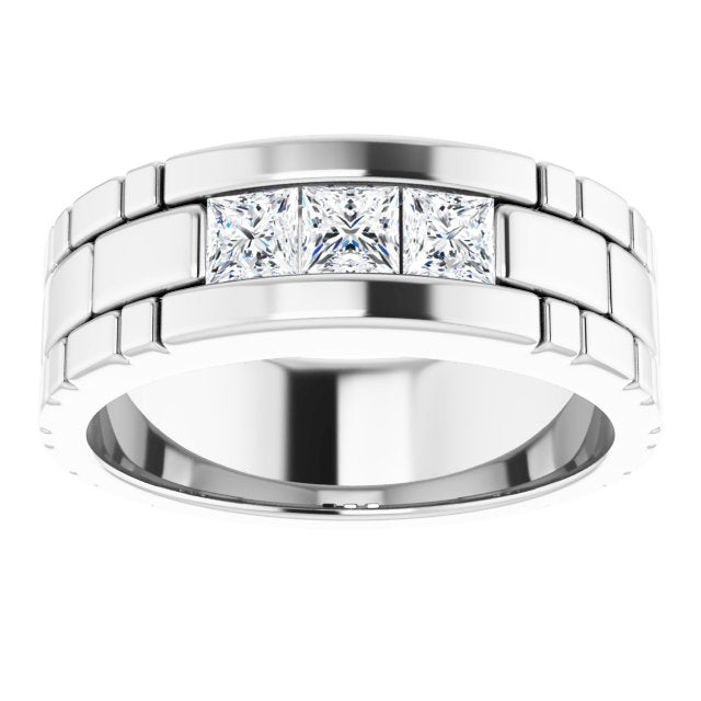 14K White Gold 3/4 CTW Natural Diamond Band