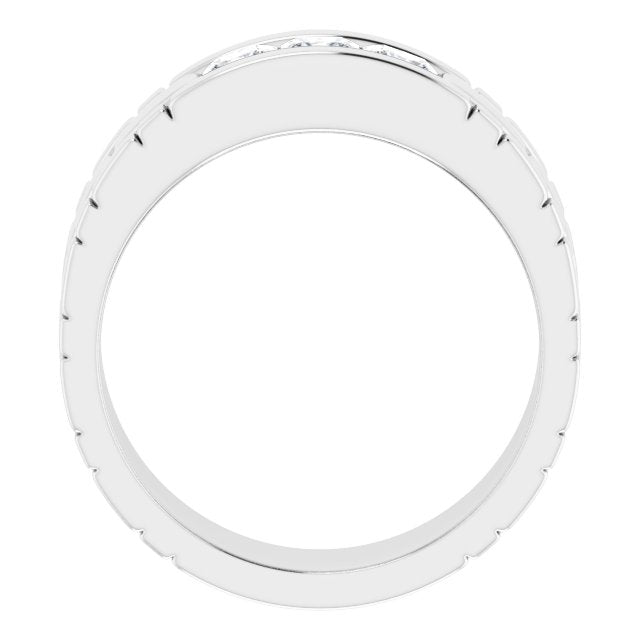 14K White Gold 9/10 CTW Natural Diamond Band
