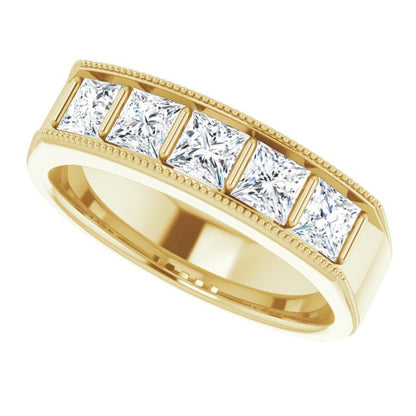 1 1/2 CTW Natural Diamond Milgrain Band
