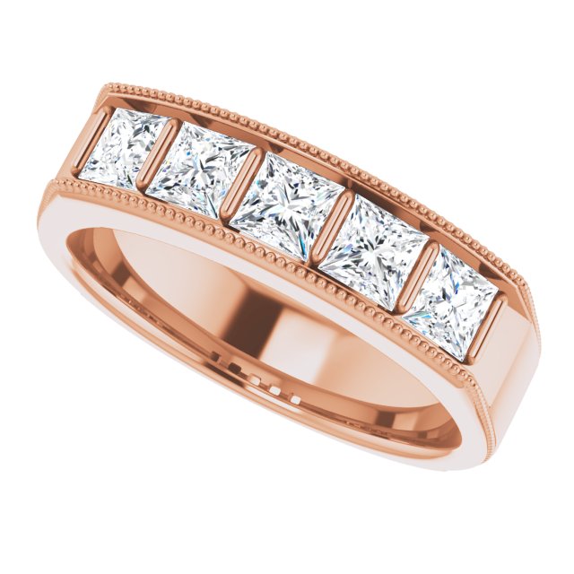 1 1/2 CTW Natural Diamond Milgrain Band