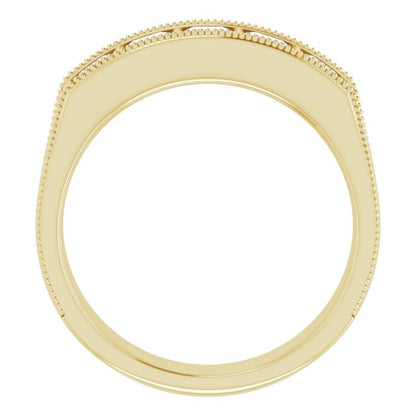 1 1/2 CTW Natural Diamond Milgrain Band