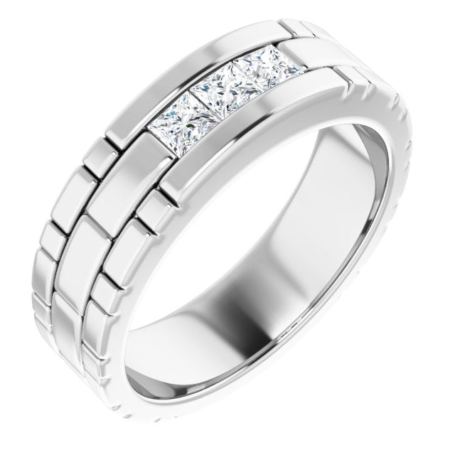 14K White Gold 1/2 CTW Natural Diamond Band