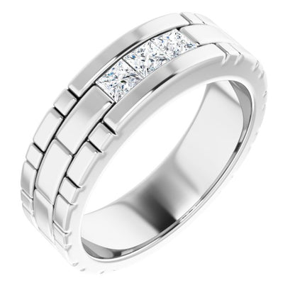 14K White Gold 1/2 CTW Natural Diamond Band