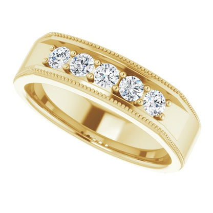 1/2 CTW Natural Diamond Milgrain Band