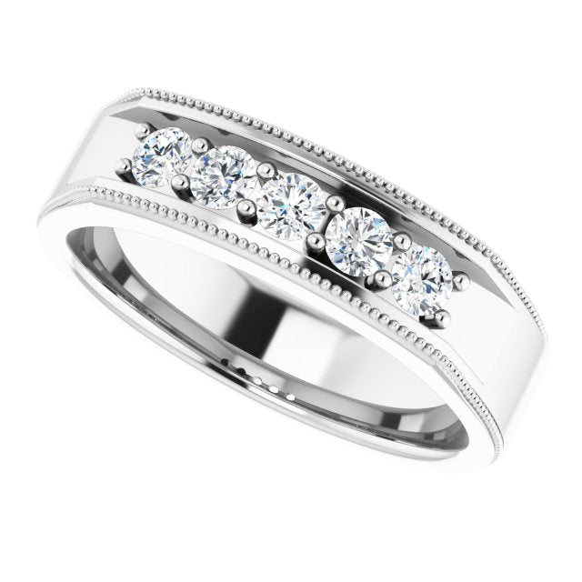 1/2 CTW Natural Diamond Milgrain Band