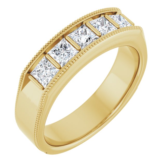 1 1/4 CTW Natural Diamond Milgrain Band