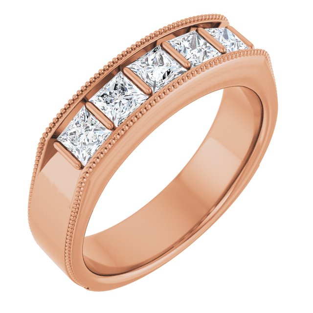 1 1/4 CTW Natural Diamond Milgrain Band