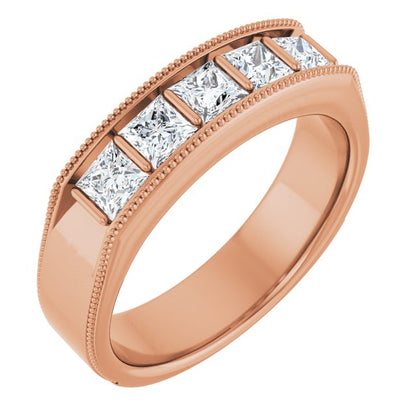 1 1/4 CTW Natural Diamond Milgrain Band