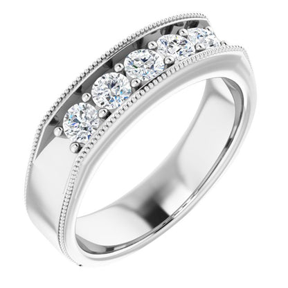 3/4 CTW Natural Diamond Milgrain Band