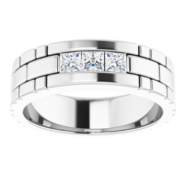 14K White Gold 1/2 CTW Natural Diamond Band