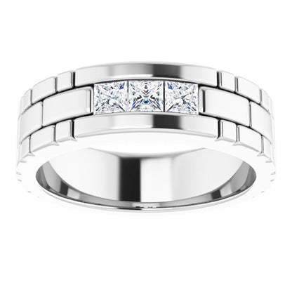 14K White Gold 1/2 CTW Natural Diamond Band