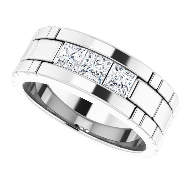 14K White Gold 9/10 CTW Natural Diamond Band